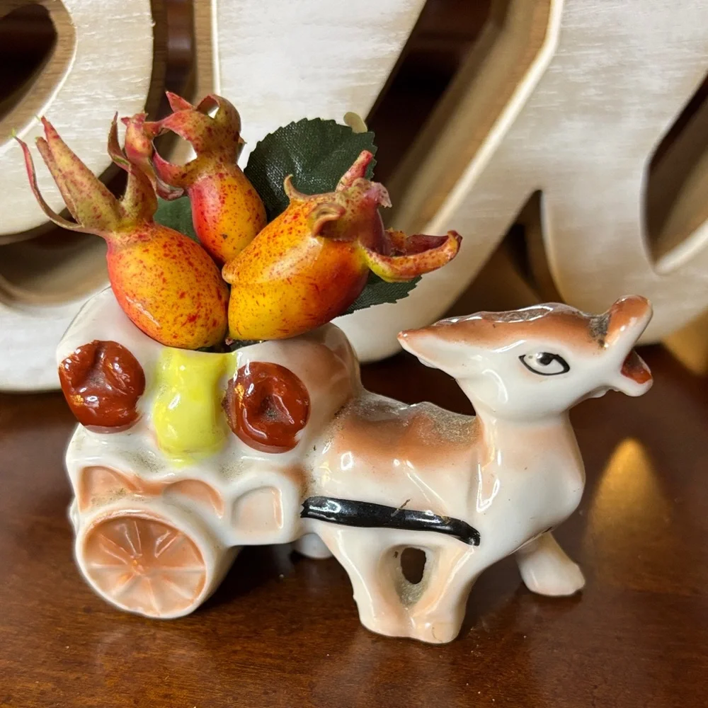 Vintage Ceramic Burro Toothpick Holder whatnot Miniature Decor Made in Japan’s